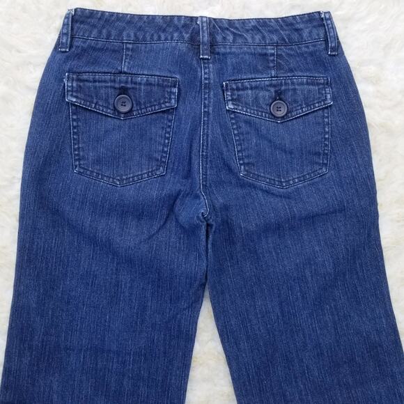 Y2K Flare Jeans NY & CO Size 2 Dark Stretch Denim Trouser Wide Leg Flared Jean - Picture 8 of 9